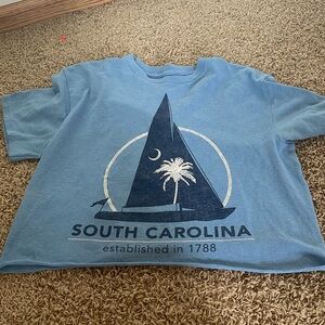 Blue cropped South Carolina tee